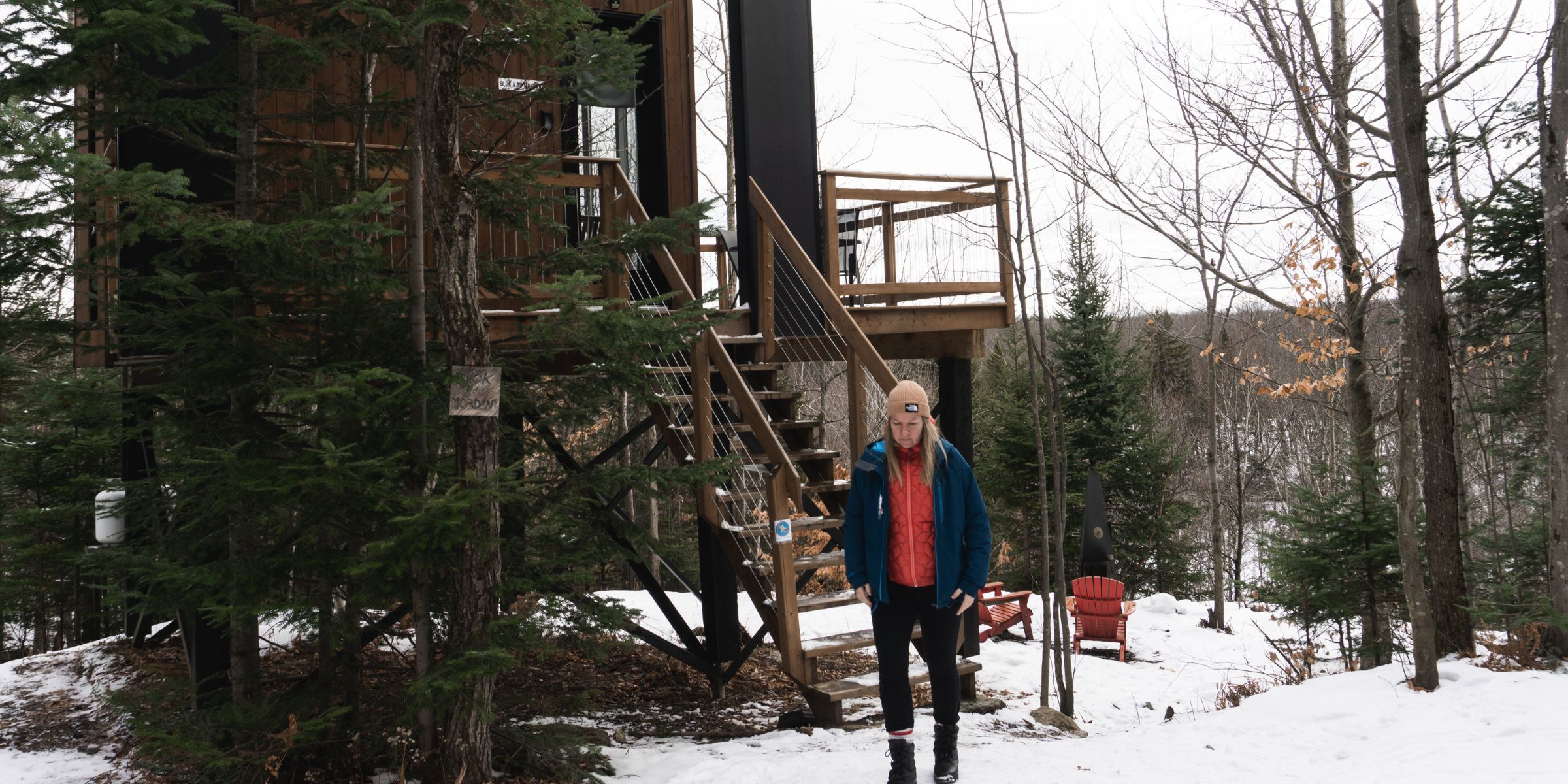 Hébergement insolite Laö Cabines : mini-chalet écoresponsable pour un séjour romantique en Estrie - Glamping - Lao Cabines